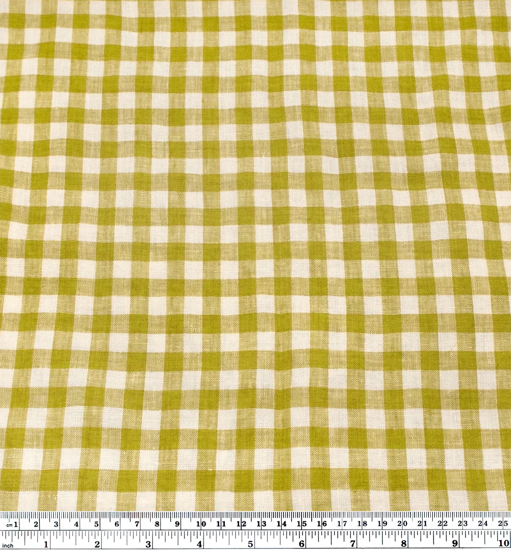 Gingham Soft Washed Linen - Bean Sprout - Image 5