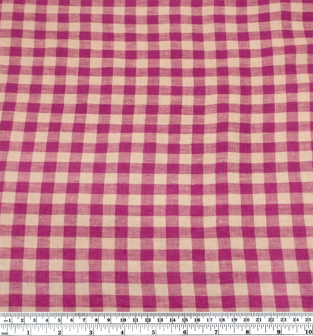 Gingham Soft Washed Linen - Cherry Blossom - Image 4