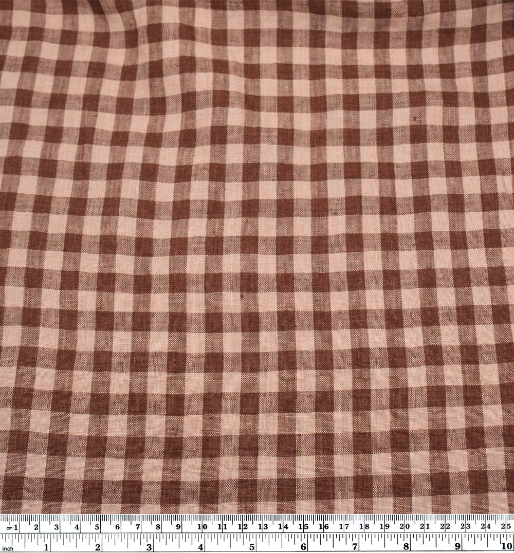 Gingham Soft Washed Linen - Driftwood - Image 4