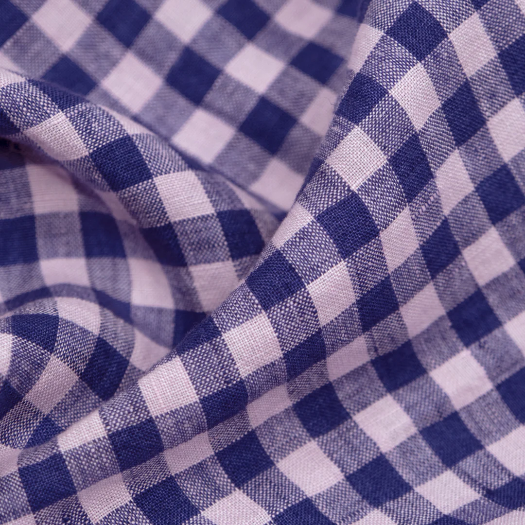 Gingham Soft Washed Linen - Morning Glory