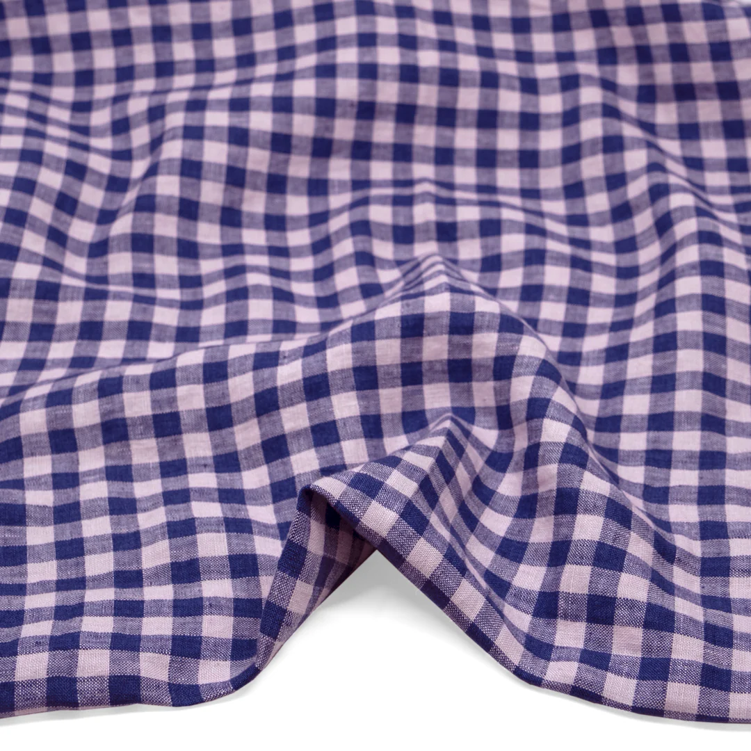 Gingham Soft Washed Linen - Morning Glory - Image 2
