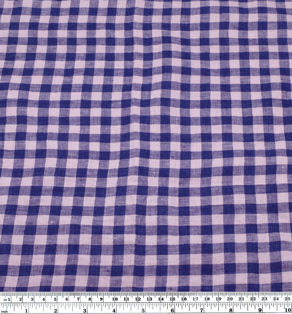 Gingham Soft Washed Linen - Morning Glory - Image 3