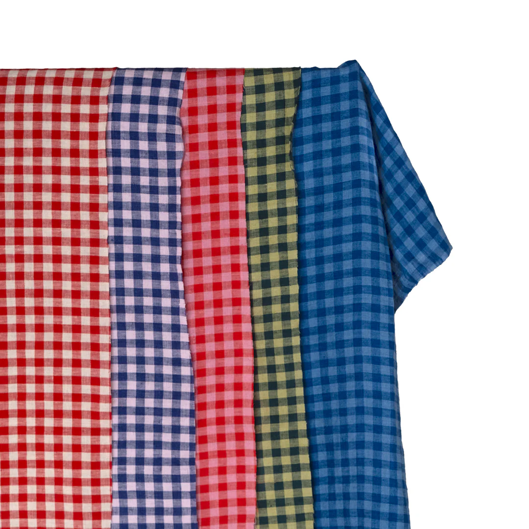 Gingham Soft Washed Linen - Morning Glory - Image 4