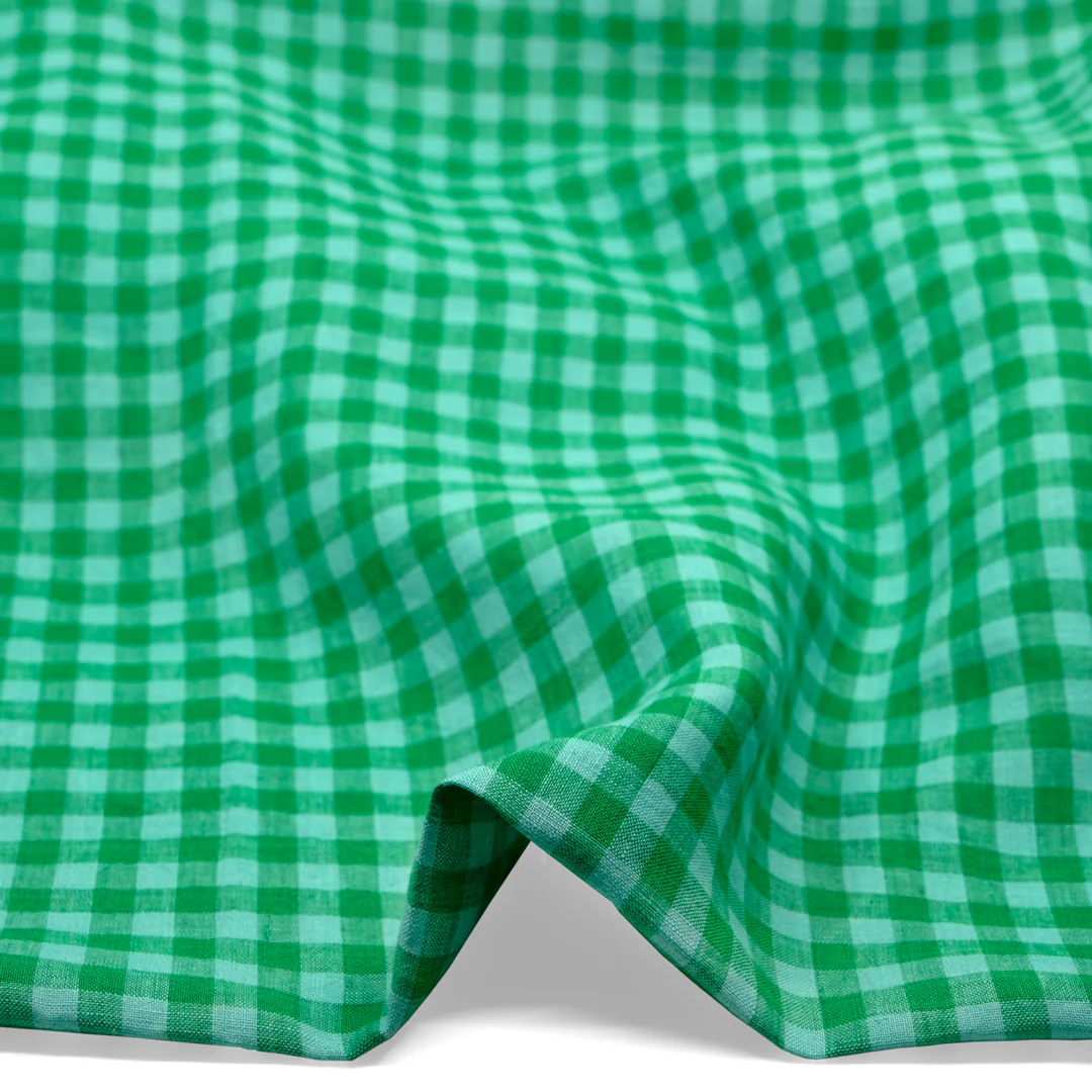 Gingham Soft Washed Linen - Surf - Image 2