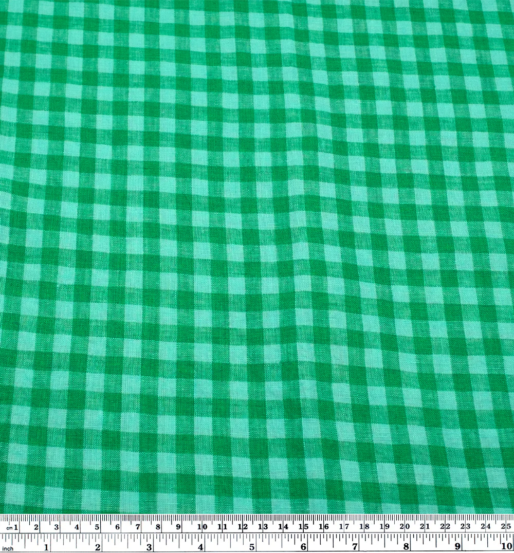Gingham Soft Washed Linen - Surf - Image 4