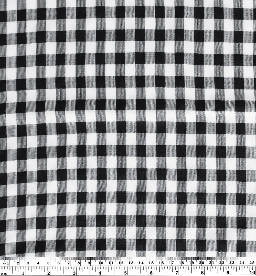 Gingham TENCEL™ Lyocell Twill - Black/White - Image 4