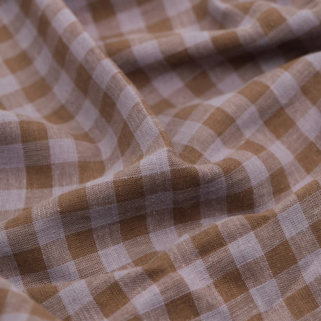 Gingham Yarn Dyed Cotton Linen - Dove/Mouse