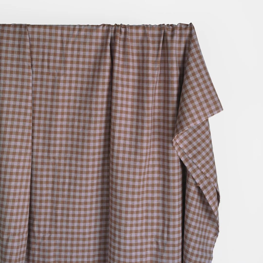 Gingham Yarn Dyed Cotton Linen - Dove/Mouse - Image 3
