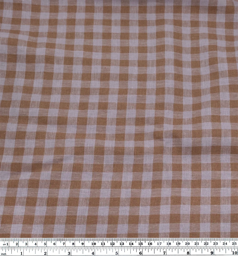 Gingham Yarn Dyed Cotton Linen - Dove/Mouse - Image 4