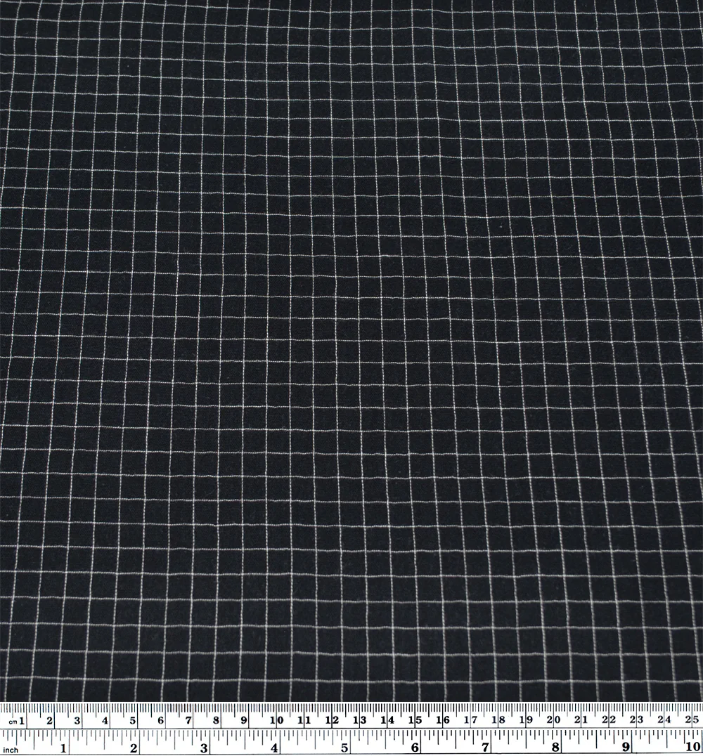 Grid Organic Cotton Double Gauze - Black/White - Image 4