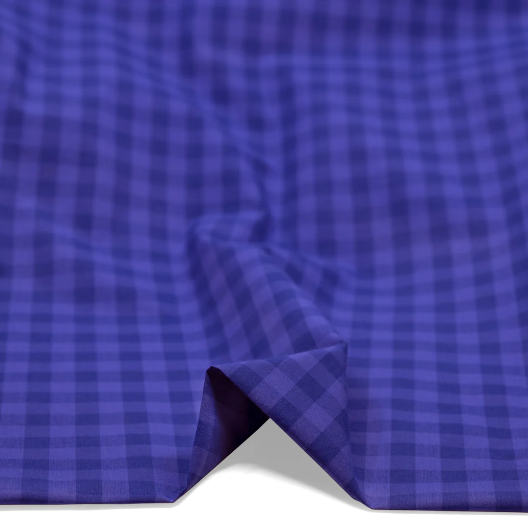 Gumball Gingham Cotton Shirting - Lapis/Belize - Image 2