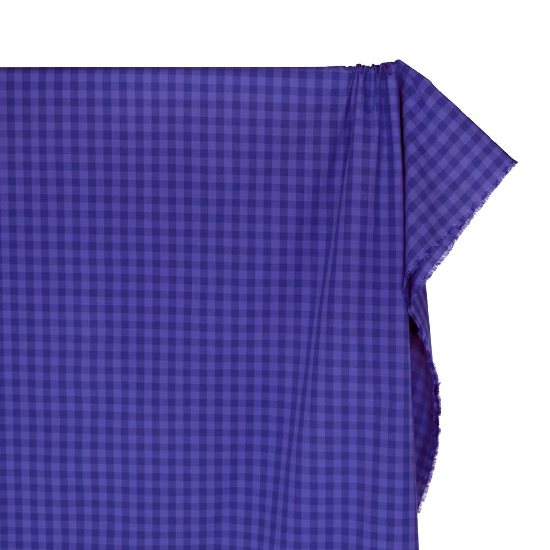 Gumball Gingham Cotton Shirting - Lapis/Belize - Image 3