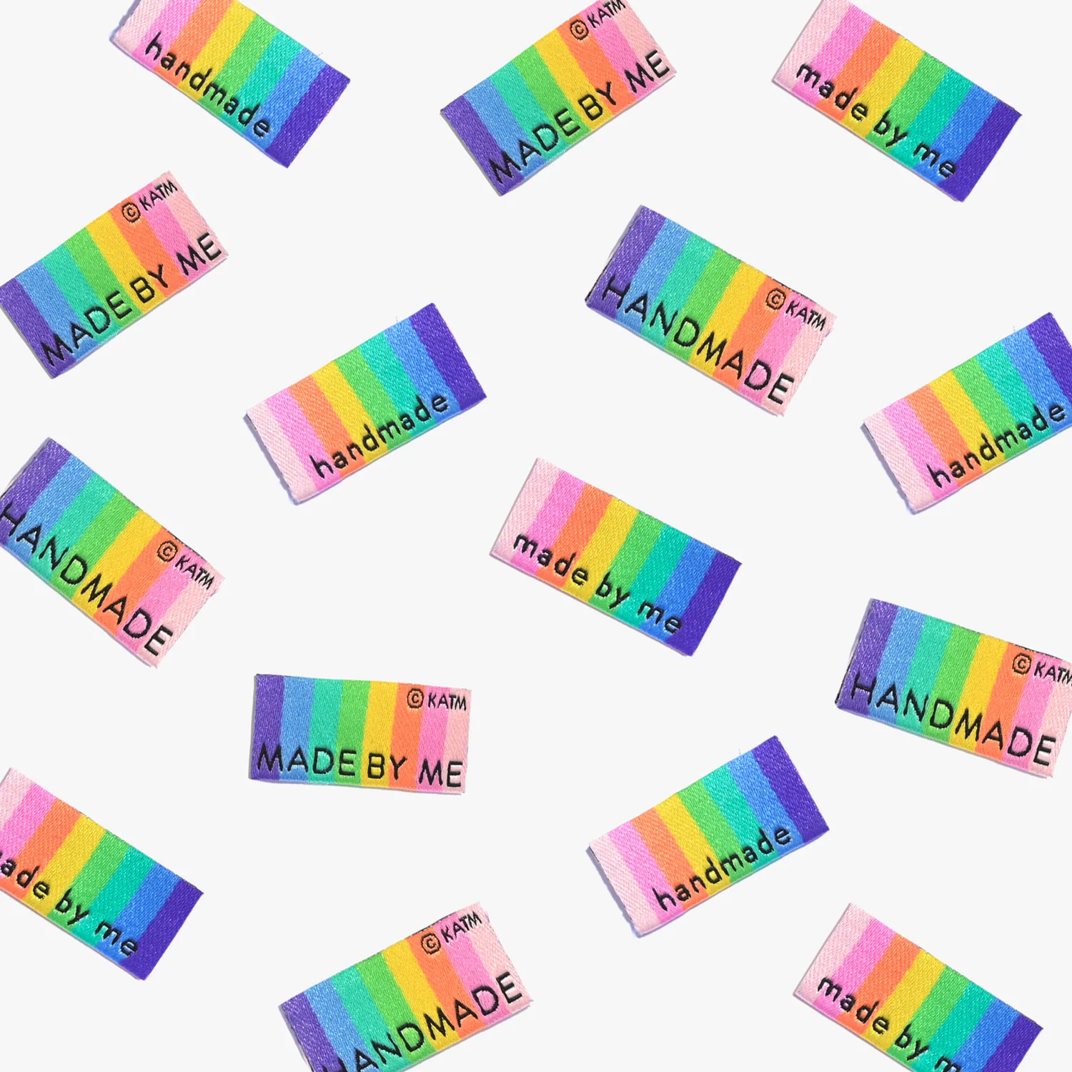 HANDMADE/MADE BY ME RAINBOW Woven Labels