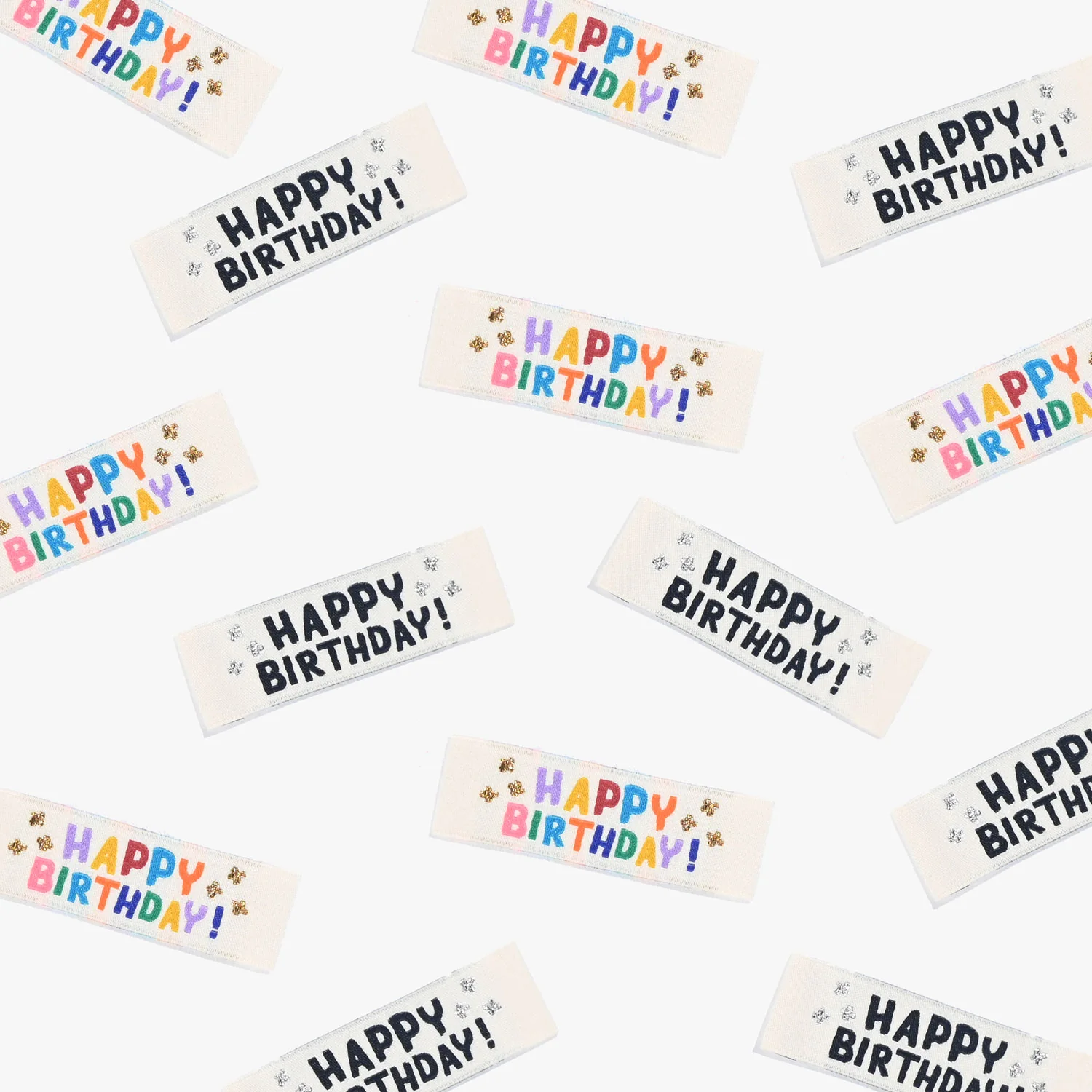 HAPPY BIRTHDAY Woven Labels