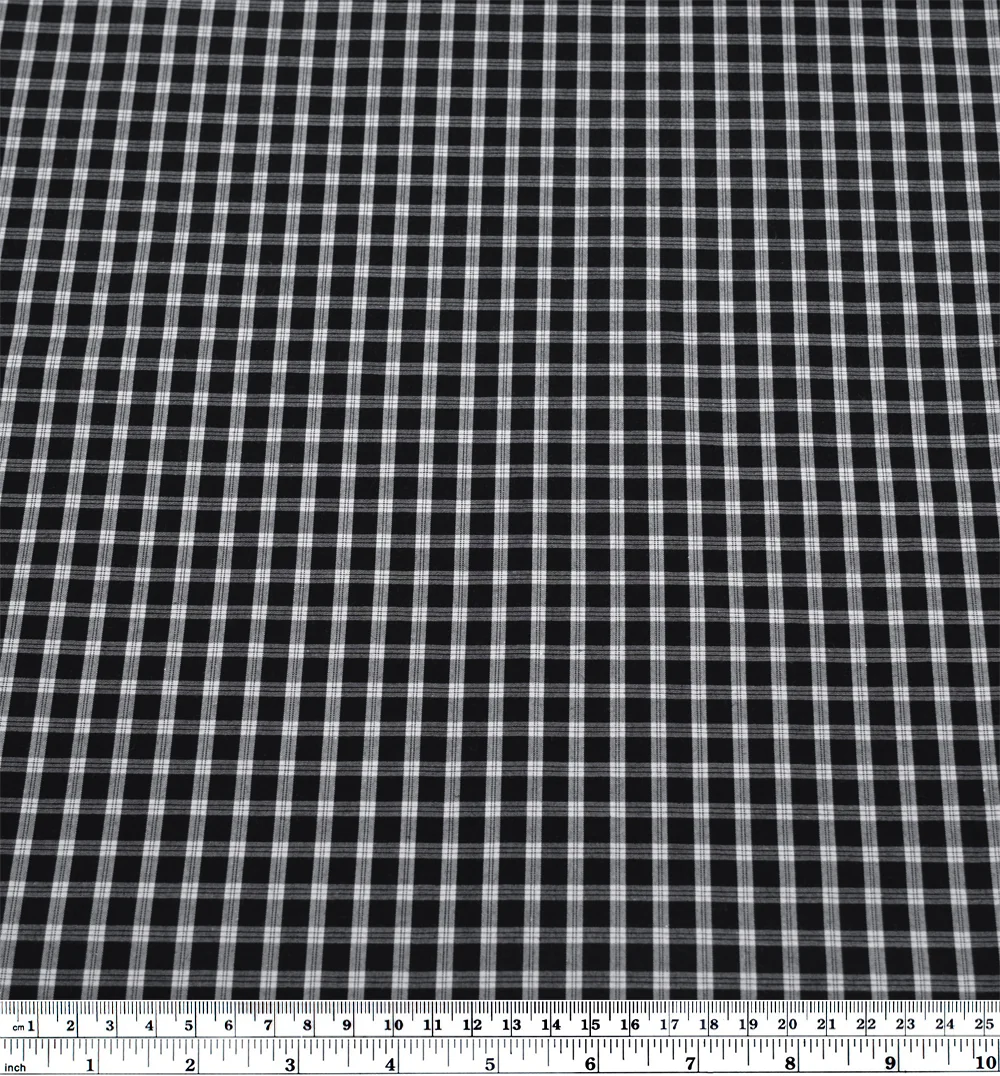 Harvest Plaid Cotton Shirting - Black - Image 3