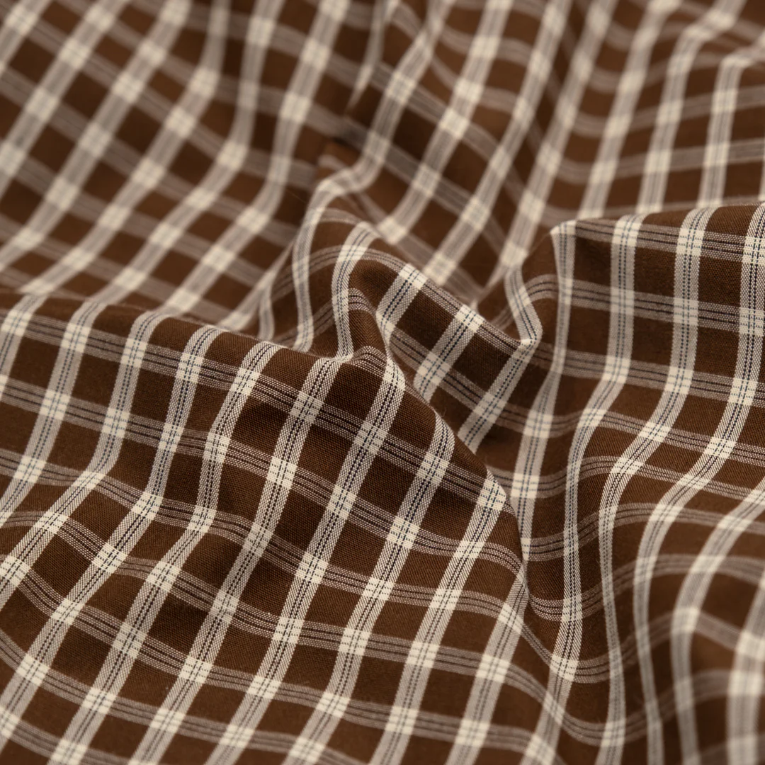 Harvest Plaid Cotton Shirting - Brownie
