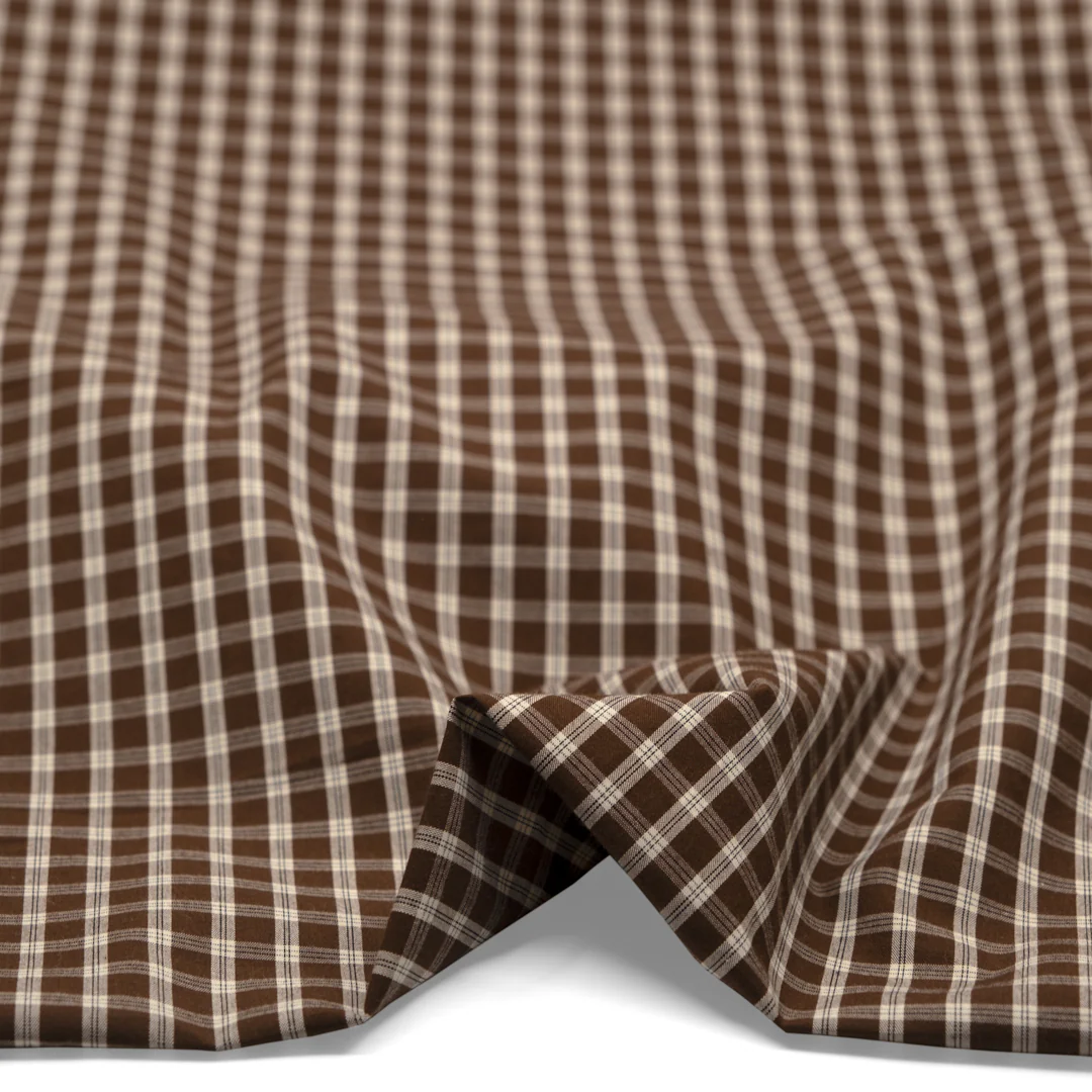 Harvest Plaid Cotton Shirting - Brownie - Image 2