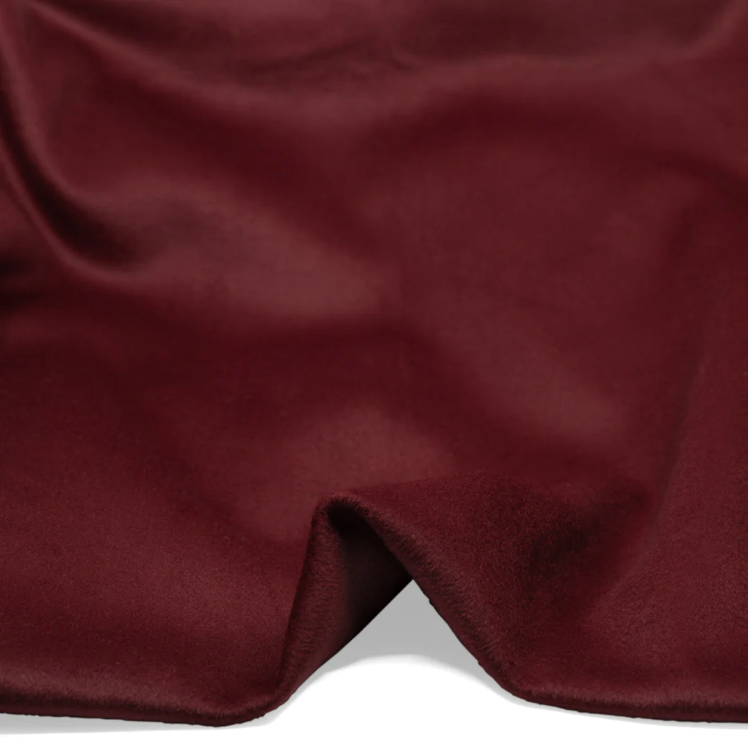 Heavyweight Double Faced Wool Blend Coating - Cranberry - Image 2