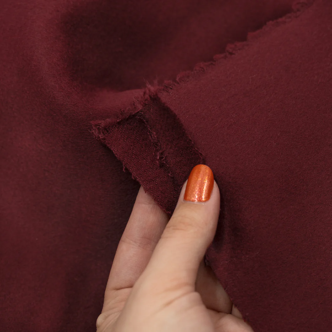 Heavyweight Double Faced Wool Blend Coating - Cranberry - Image 3