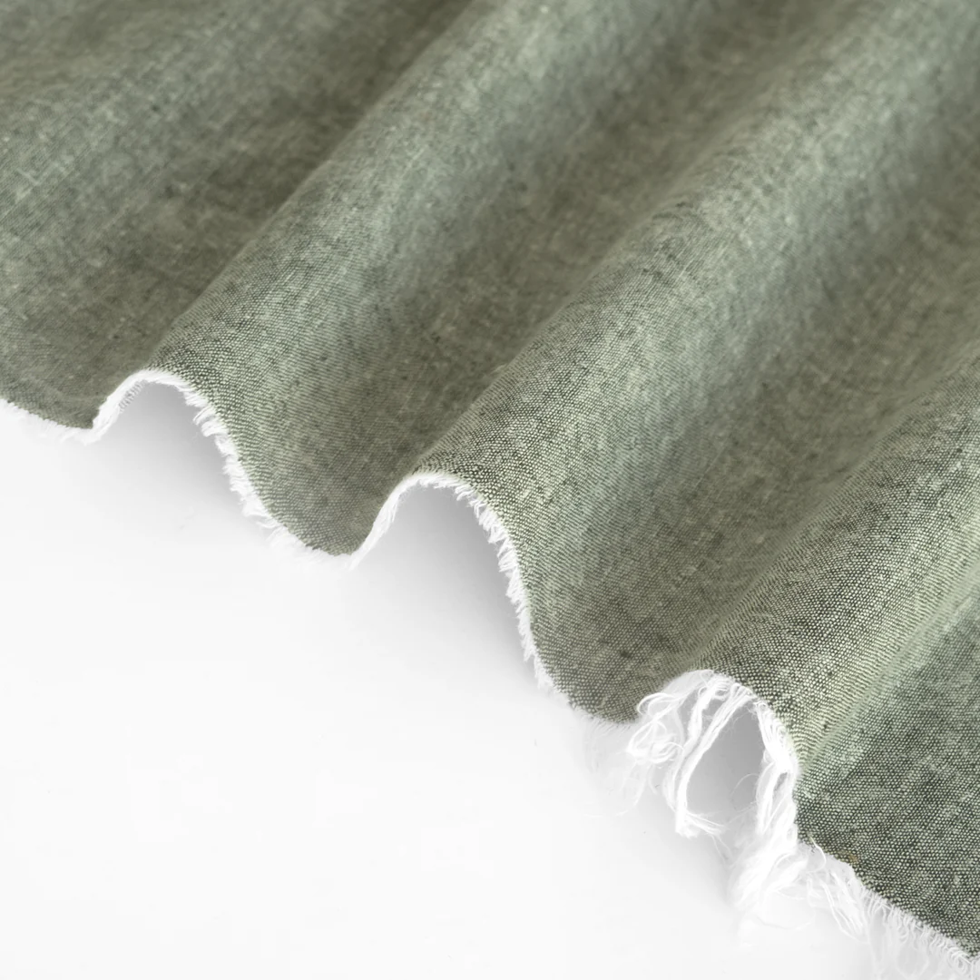 Hemp & Organic Cotton Chambray - Forest - Image 3
