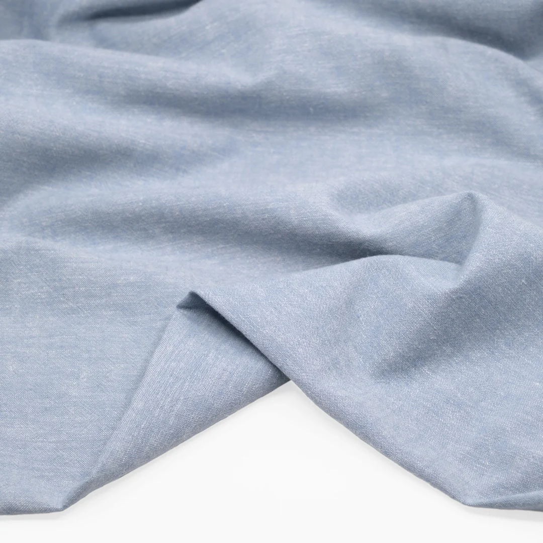 Hemp & Organic Cotton Chambray - Glacier - Image 2