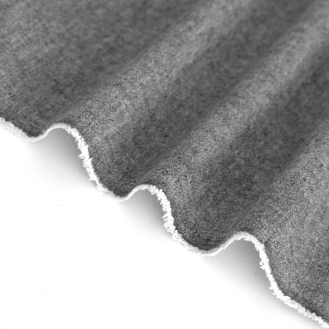 Hemp & Organic Cotton Chambray - Grey - Image 3