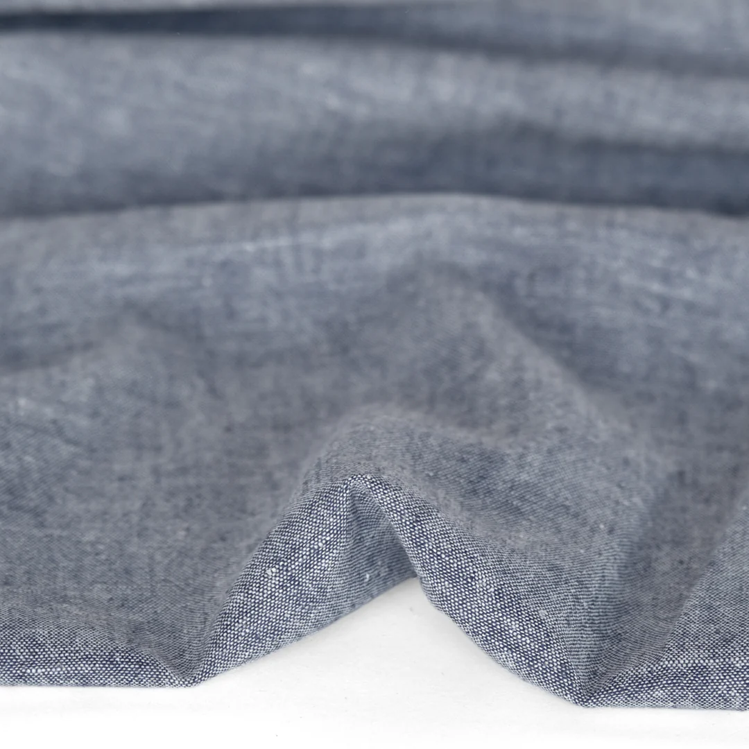 Hemp & Organic Cotton Chambray - Navy