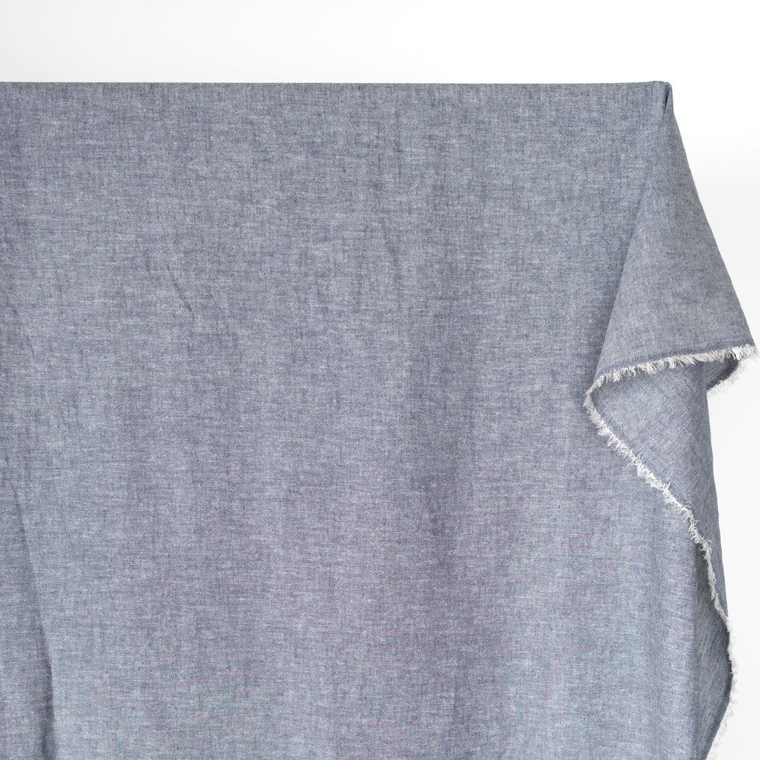 Hemp & Organic Cotton Chambray - Navy - Image 2