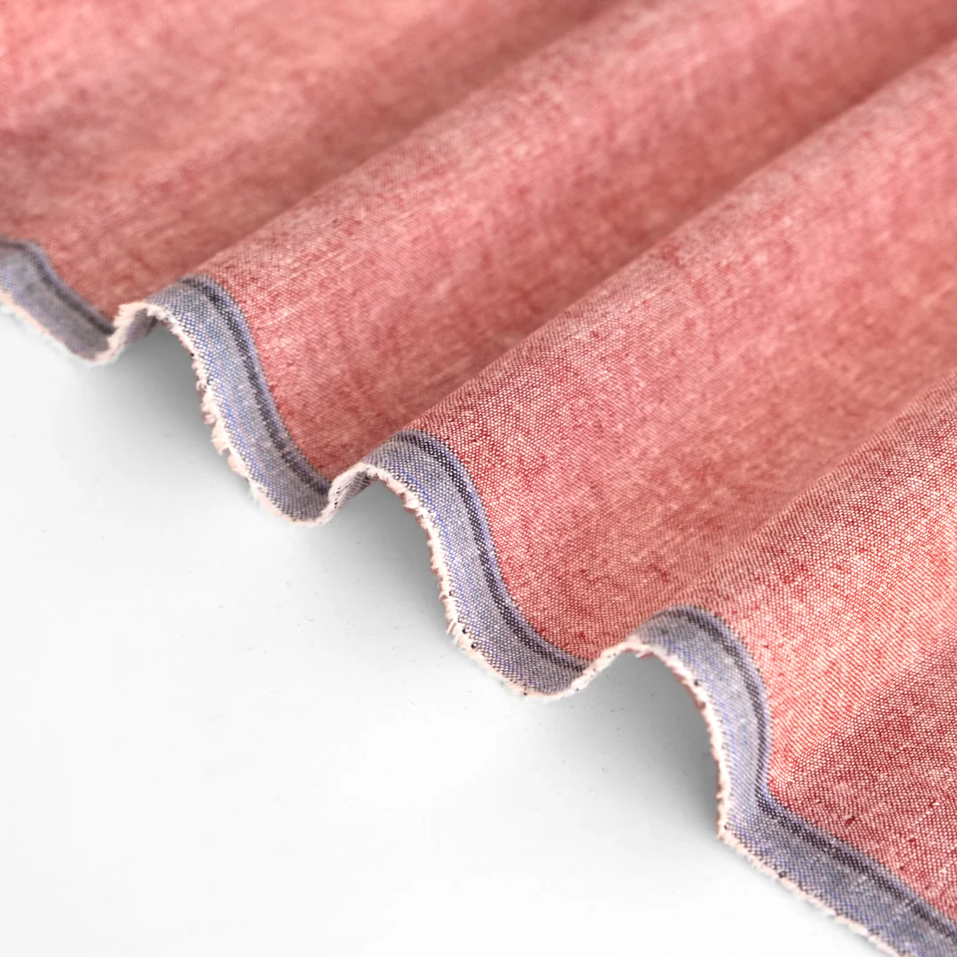 Hemp & Organic Cotton Chambray - Ruby - Image 3