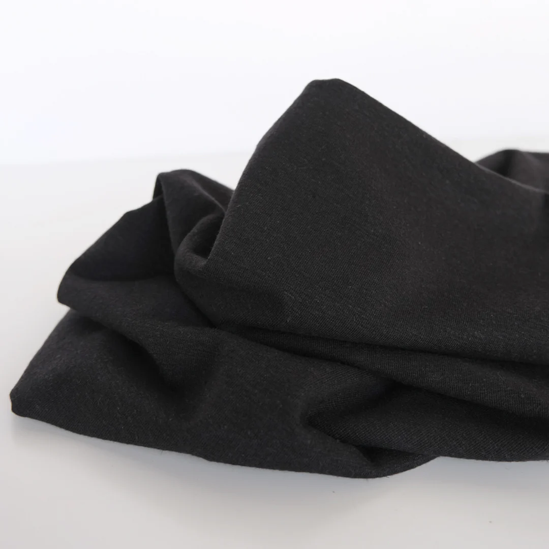 Hemp & Organic Cotton Jersey - Black - Image 3