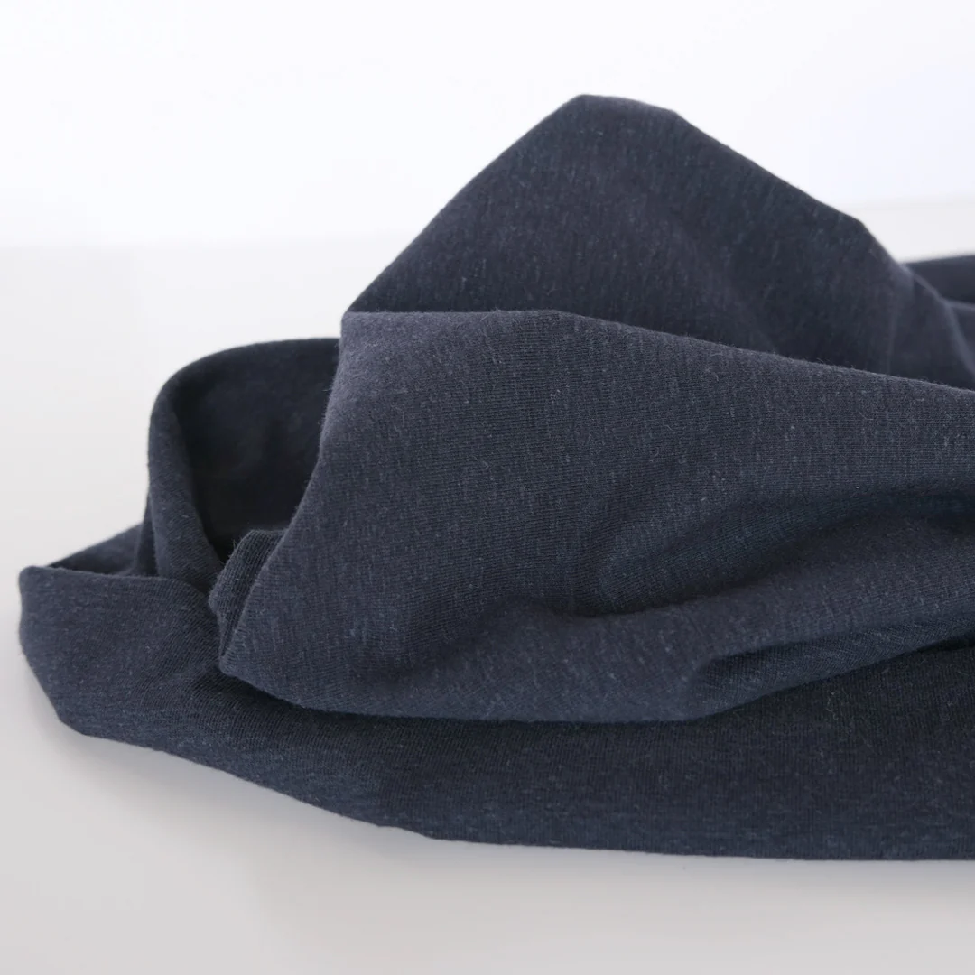 Hemp & Organic Cotton Jersey - Navy - Image 4