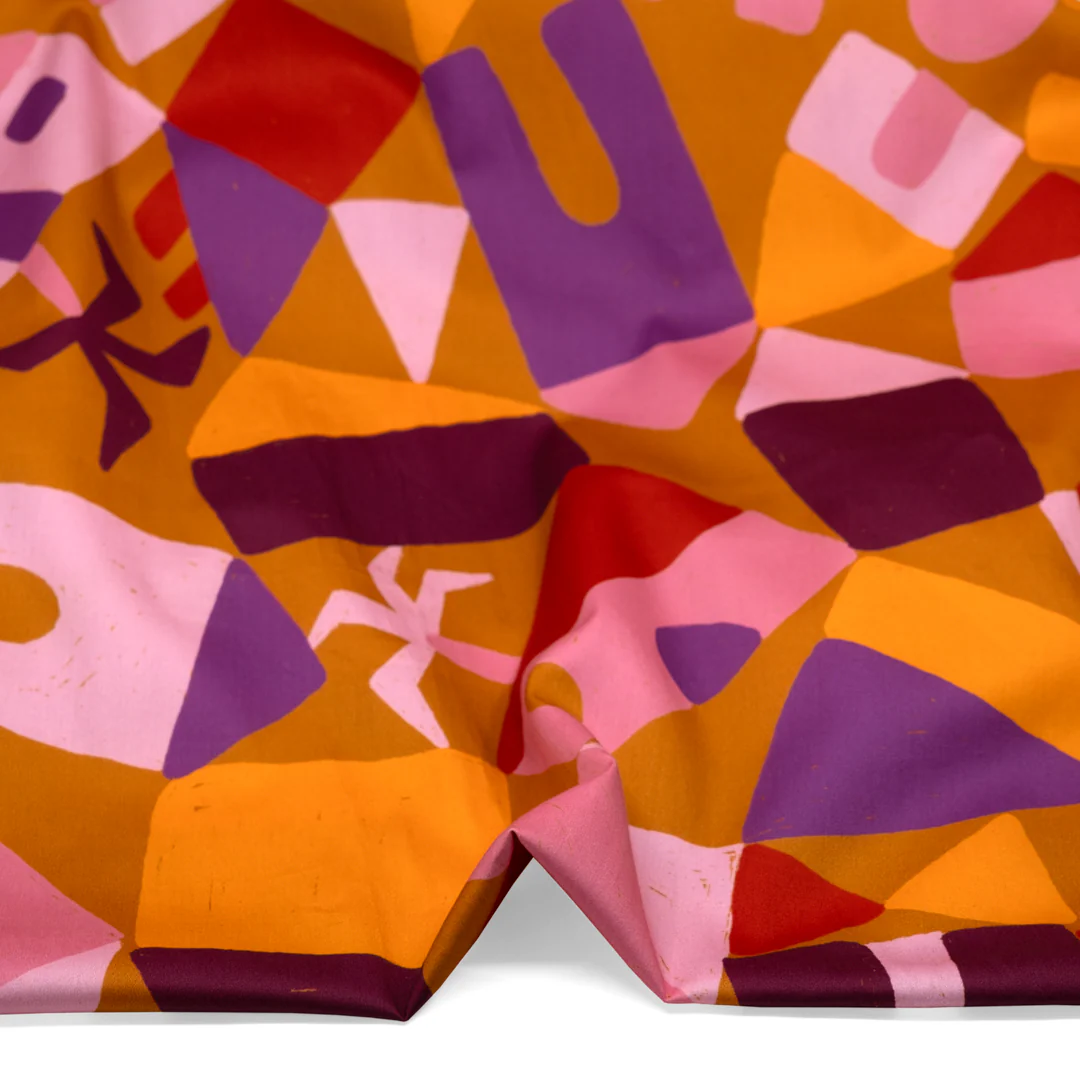 Home Organic Cotton Sateen - Caramel/Orchid/Taffy