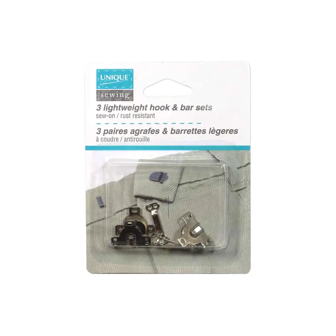 Hook & Bar Closure - Set of 3 - Silver