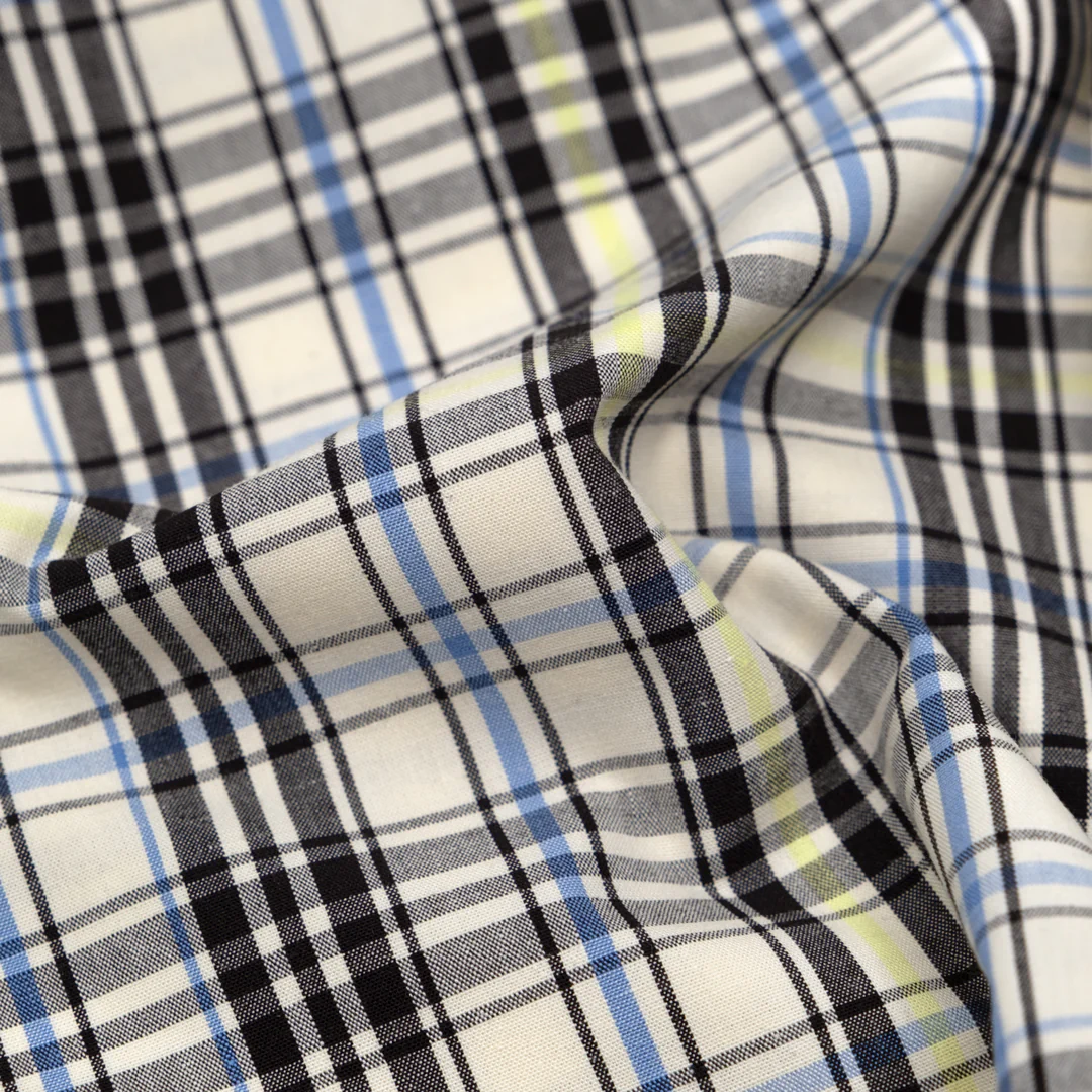 Horizon Plaid Cotton Shirting - Cream/Multi