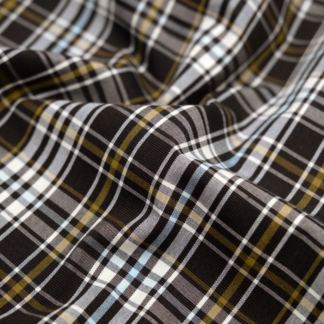 Horizon Plaid Cotton Shirting - Espresso/Multi