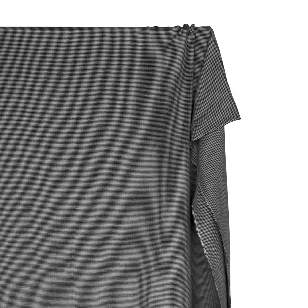 Houndstooth Linen Cotton Blend - Stone/Black - Image 4