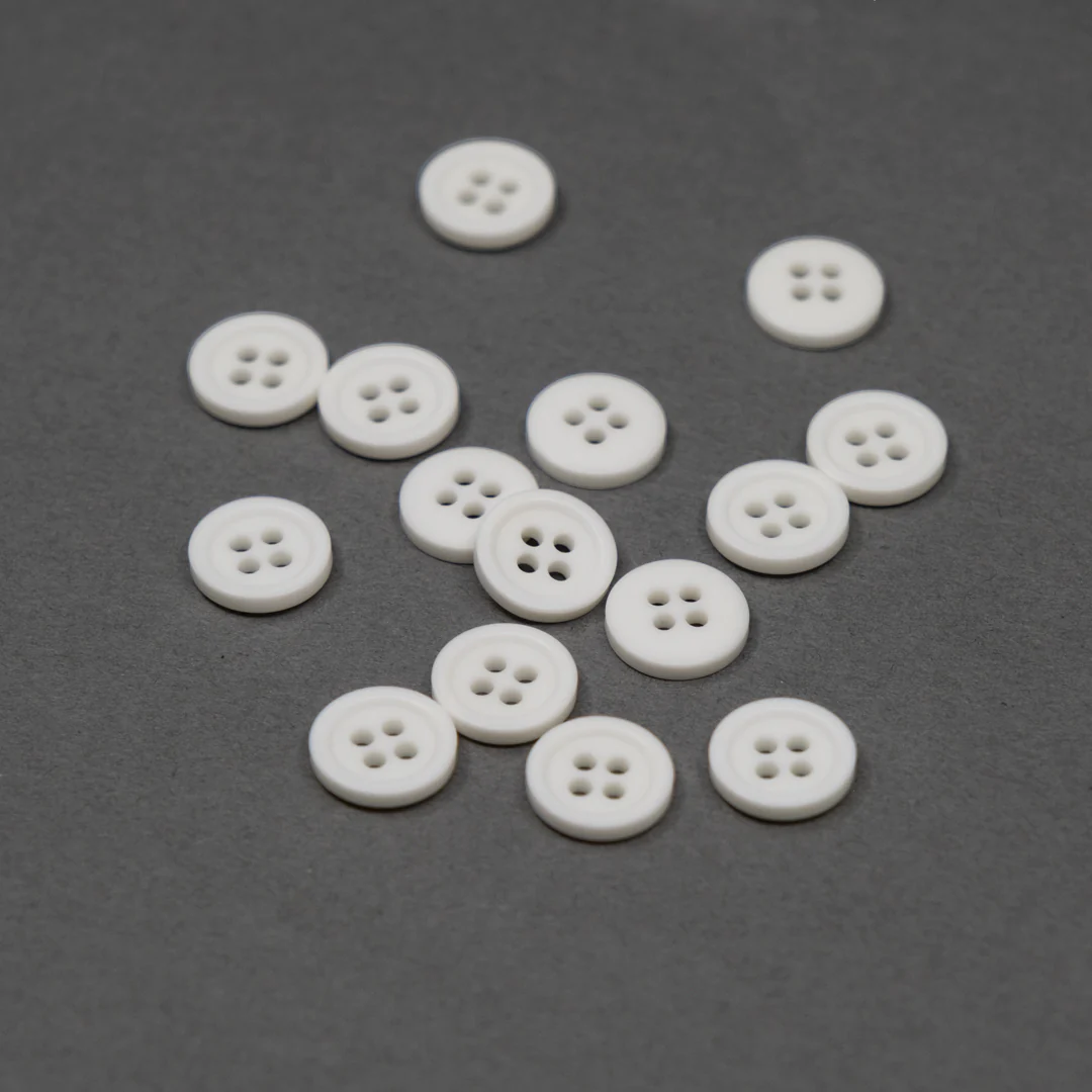 Ivory 13mm (1/2") Plastic Buttons - Set of 15