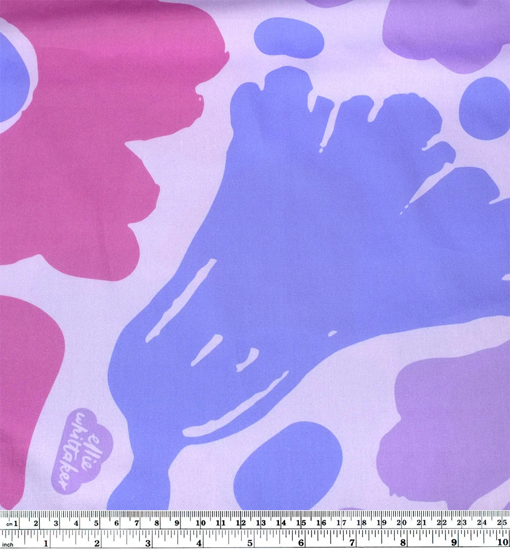 Jacaranda Organic Cotton Sateen - Lilac/Periwinkle/Tulip - Image 4