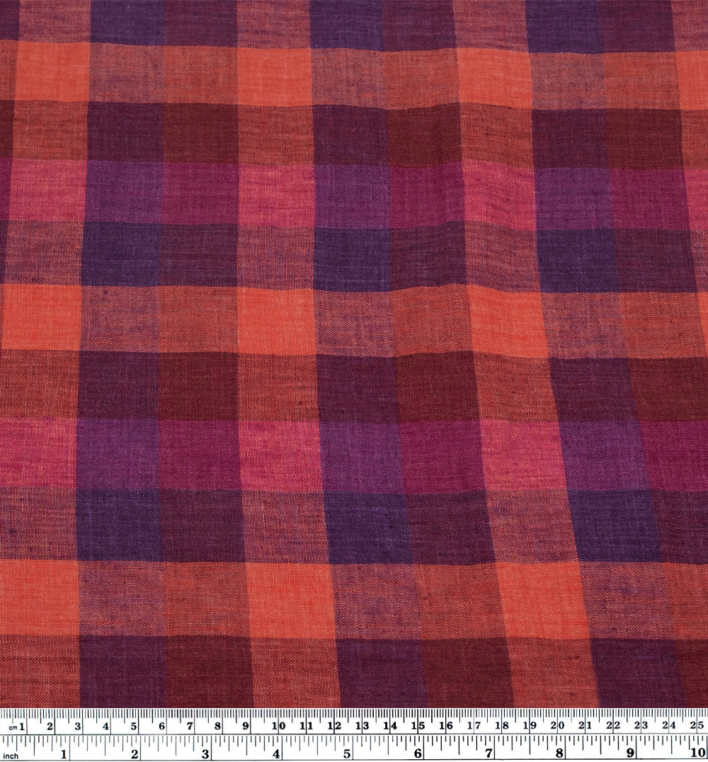 Jumbo Check Soft Washed Linen - Wild Berry - Image 3