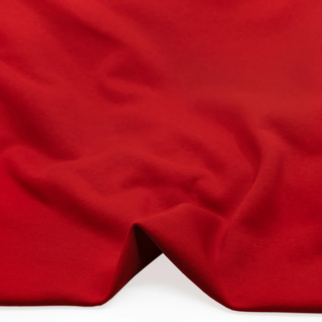 Laidback Cotton Blend Sweatshirt Fleece - Fire Red - Image 2