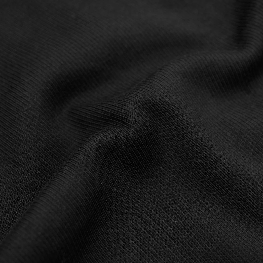 Laidback Cotton Sweatshirt Ribbing - Black