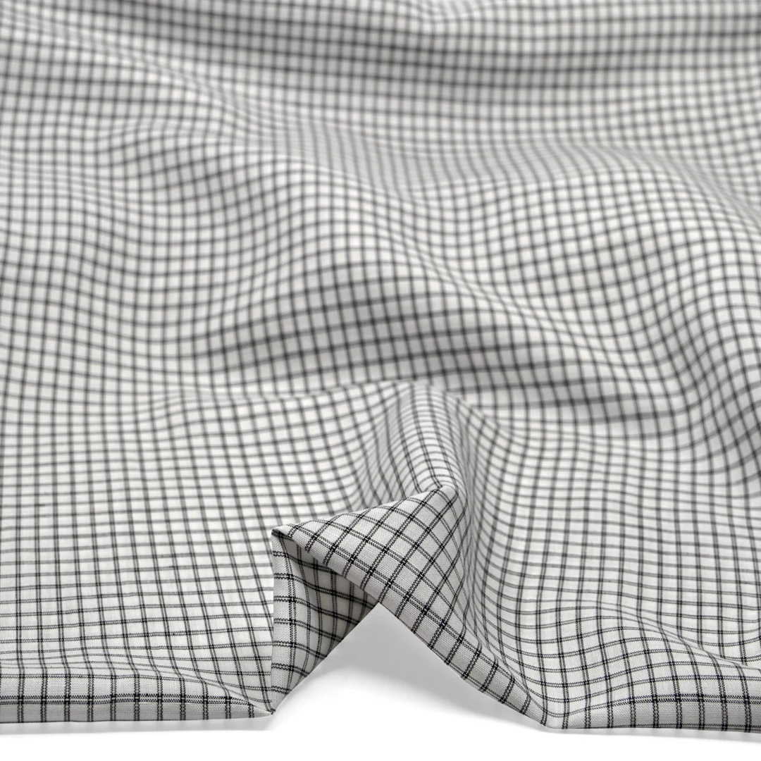 Lattice Linen Lyocell Blend - White/Black - Image 2