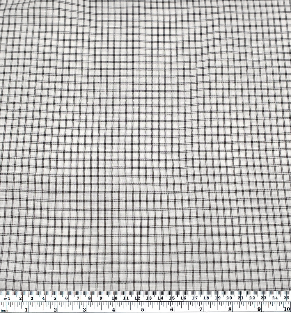 Lattice Linen Lyocell Blend - White/Black - Image 3