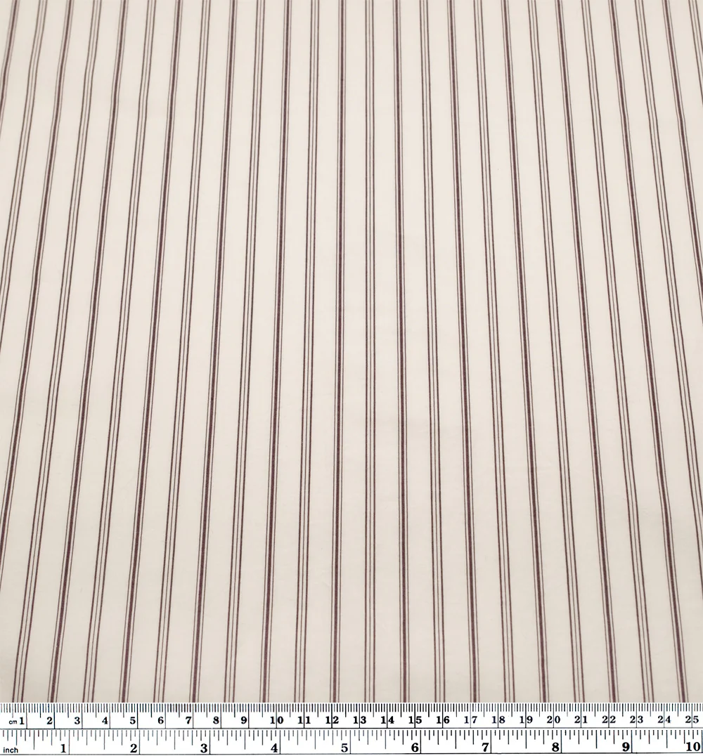 Ledger Stripe Cotton Shirting - Ivory/Cabernet - Image 3