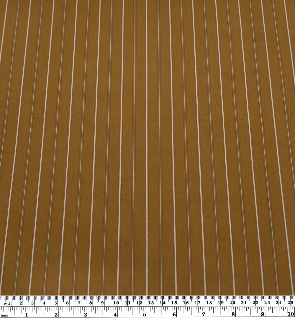 Ledger Stripe Cotton Shirting - Ochre/Ivory - Image 3