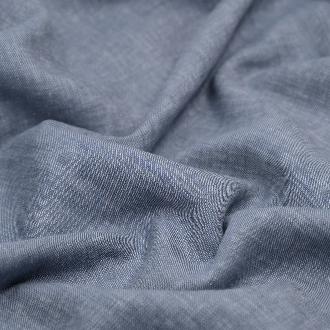 Lightweight Linen Cotton Chambray - Overcast