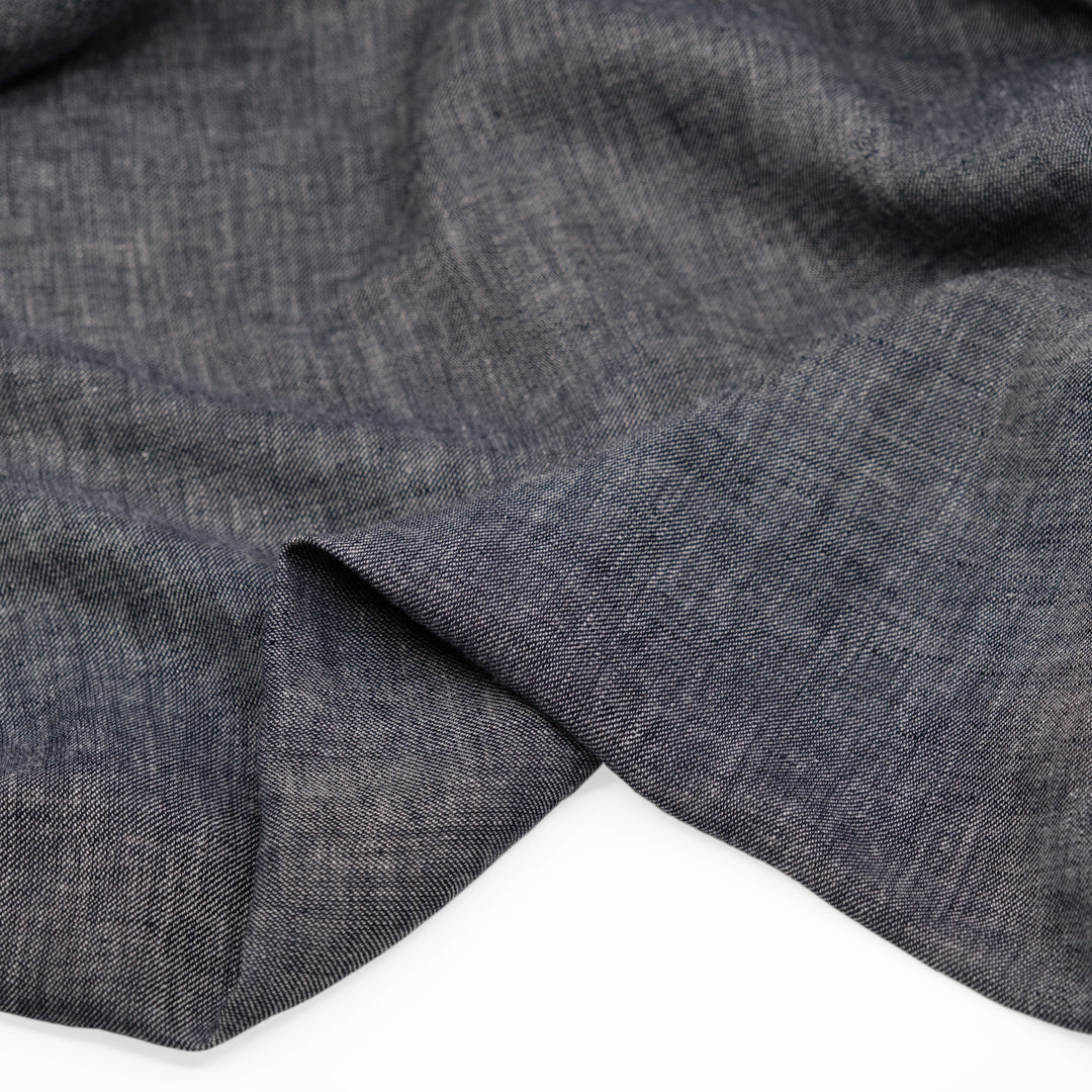 Lightweight Linen Cotton Chambray - Storm Cloud - Image 2