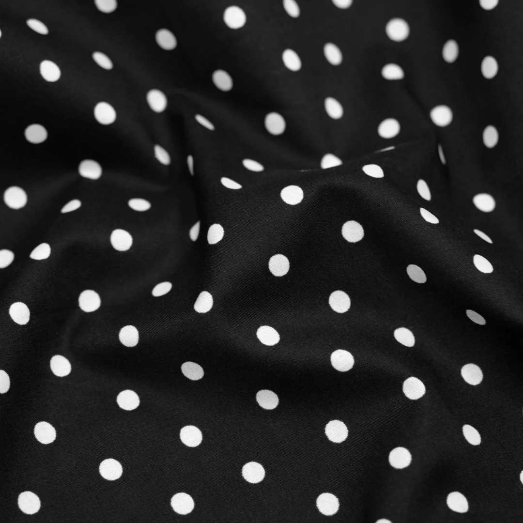 Little Dots Printed Cotton Lawn - Black/White