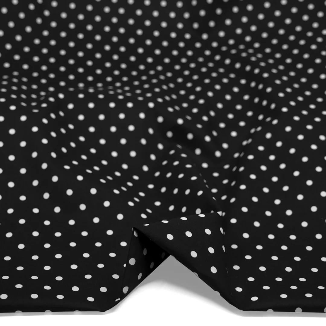 Little Dots Printed Cotton Lawn - Black/White - Image 2