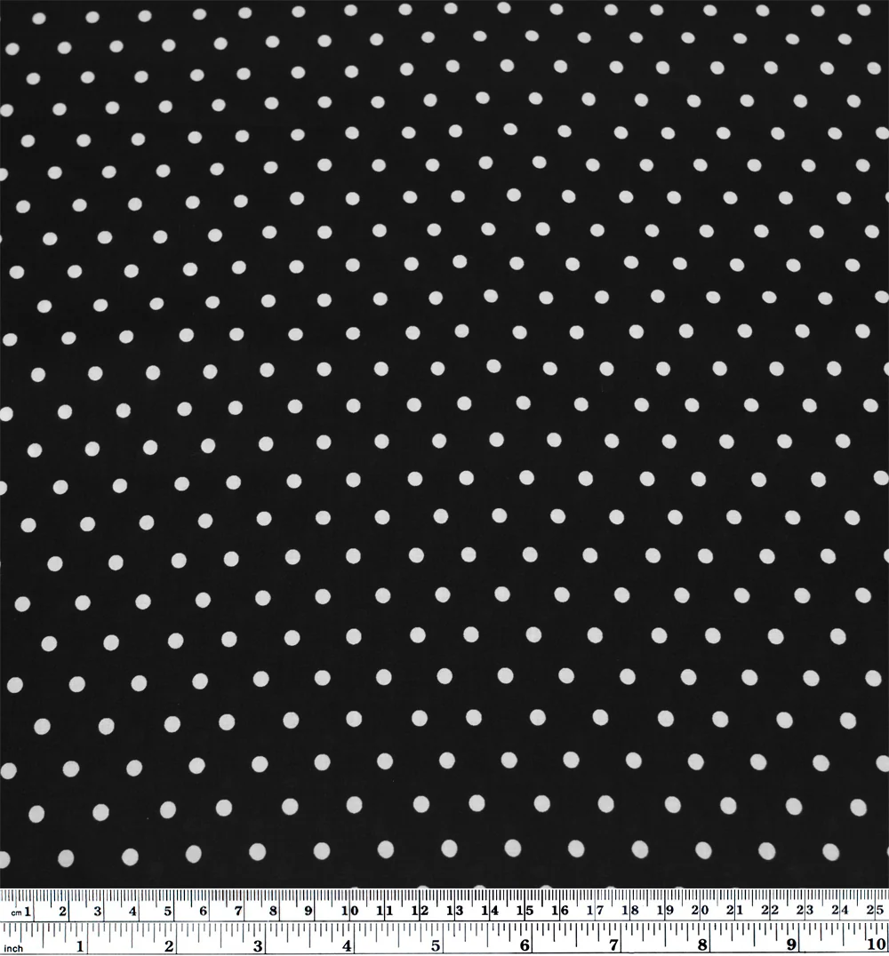 Little Dots Printed Cotton Lawn - Black/White - Image 3